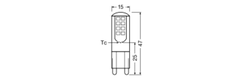 OSRAM LED-Röhrenlampe G9 2,6W 2700K ws E LED PIN 28 300° 2.6W 827 Frosted G9 290l