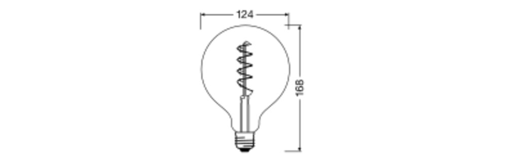 OSRAM LED-Kugellampe FM E27 5W 1800K ws Vintage 1906 Globe 15 Filament 4W 8 140l