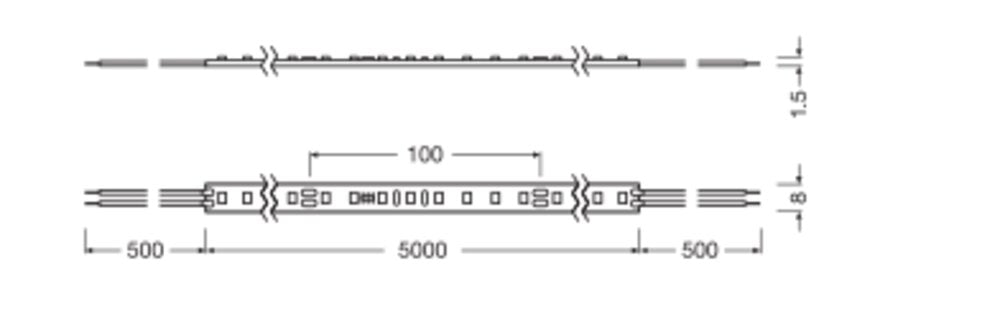 LEDVANCE LED-Lichtband 13,2W/m ws 2700K LS V -1500/827/5 70Stk/m IP00 DC 24V