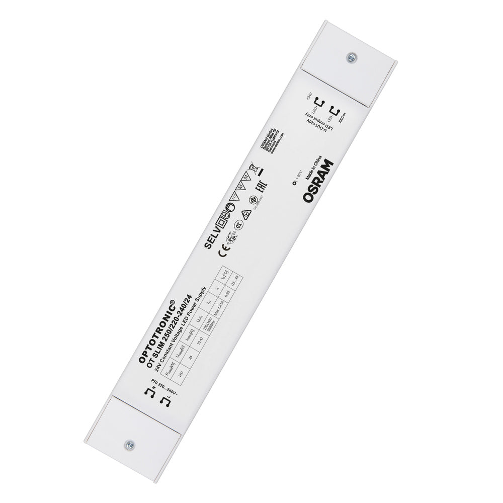 OSRAM LED-Trafo 250W 24V IP20 Kstgeh OT SLIM 250/220-240/24 stat 343x60x31mm
