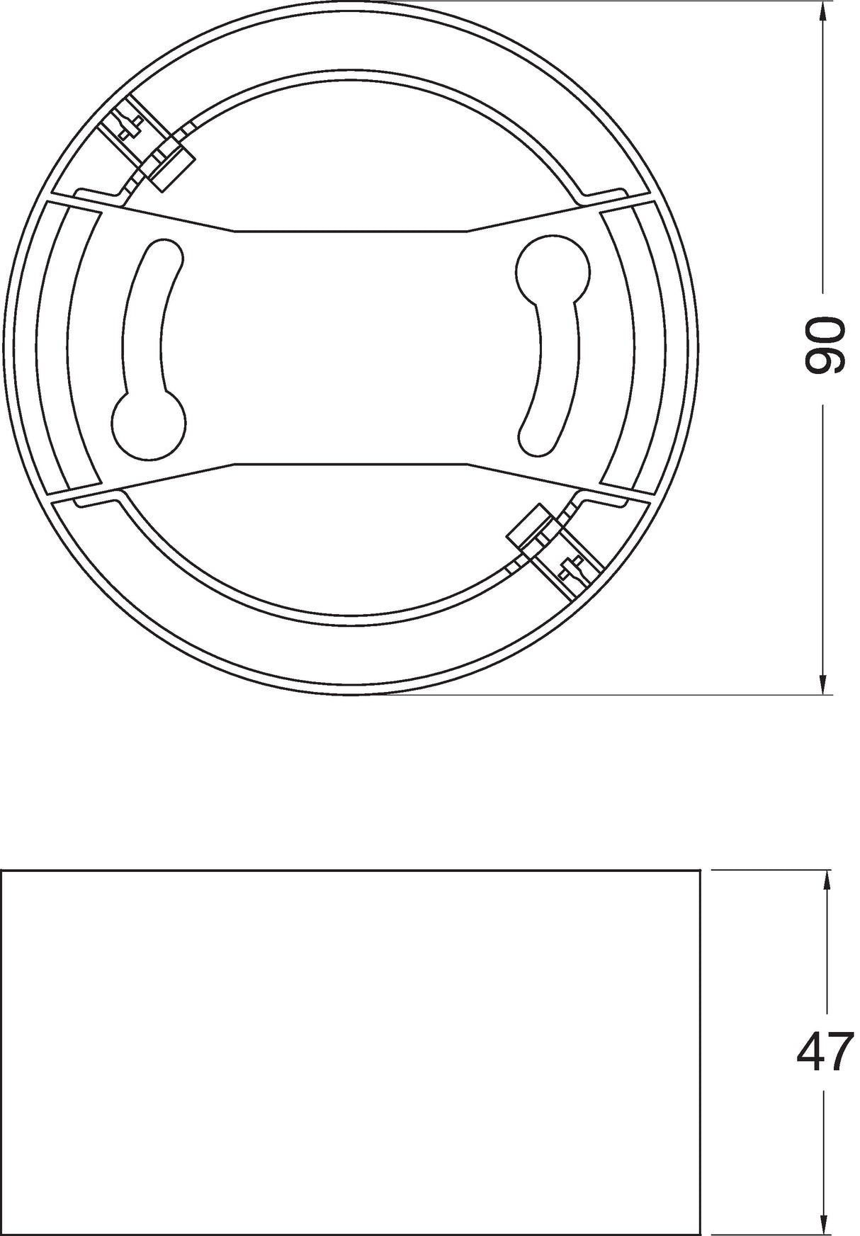 LEDVANCE Einbaurahmen sw Kst 90mm H47mm DL SLIM FRAME DN DN 90 BK