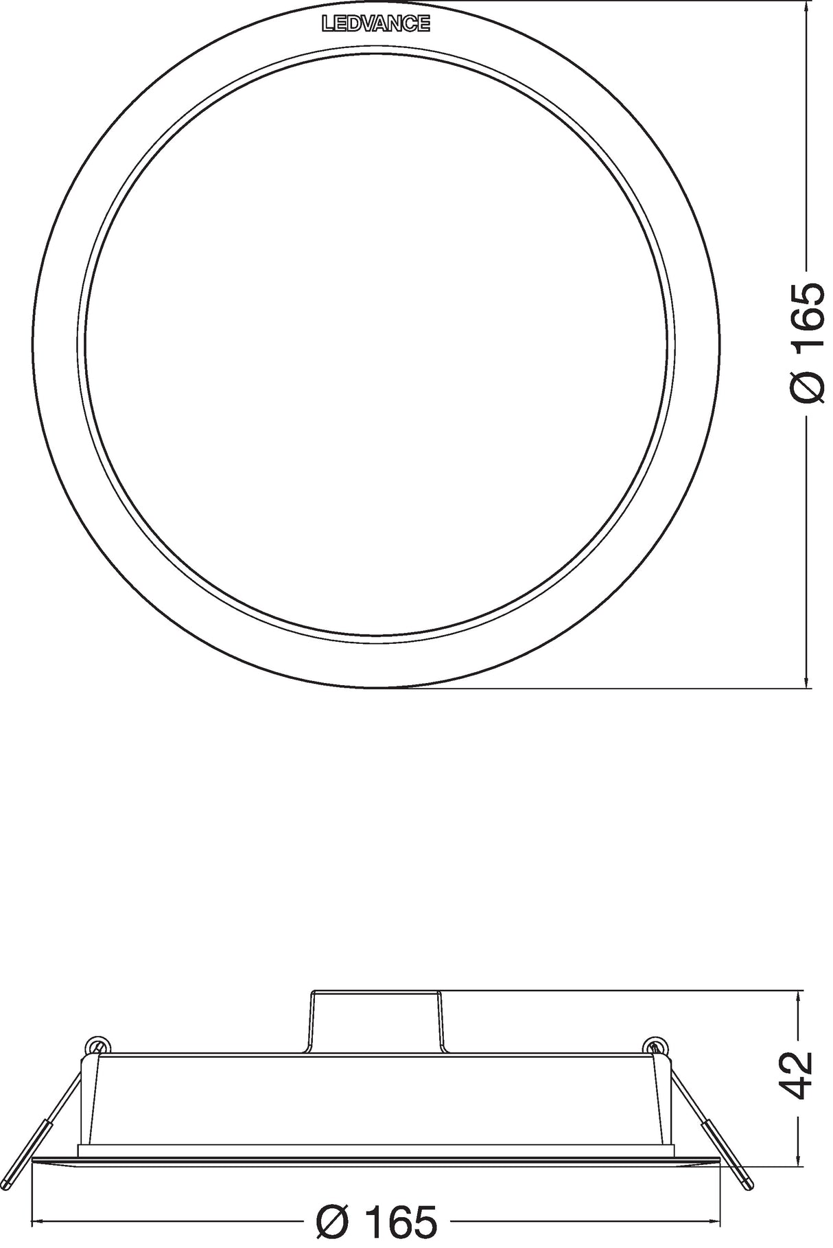 LEDVANCE LED-Einbaustrahler 13W EVG 1LED DL IP44 DN DN 165 13W 830 1430LM BK sw