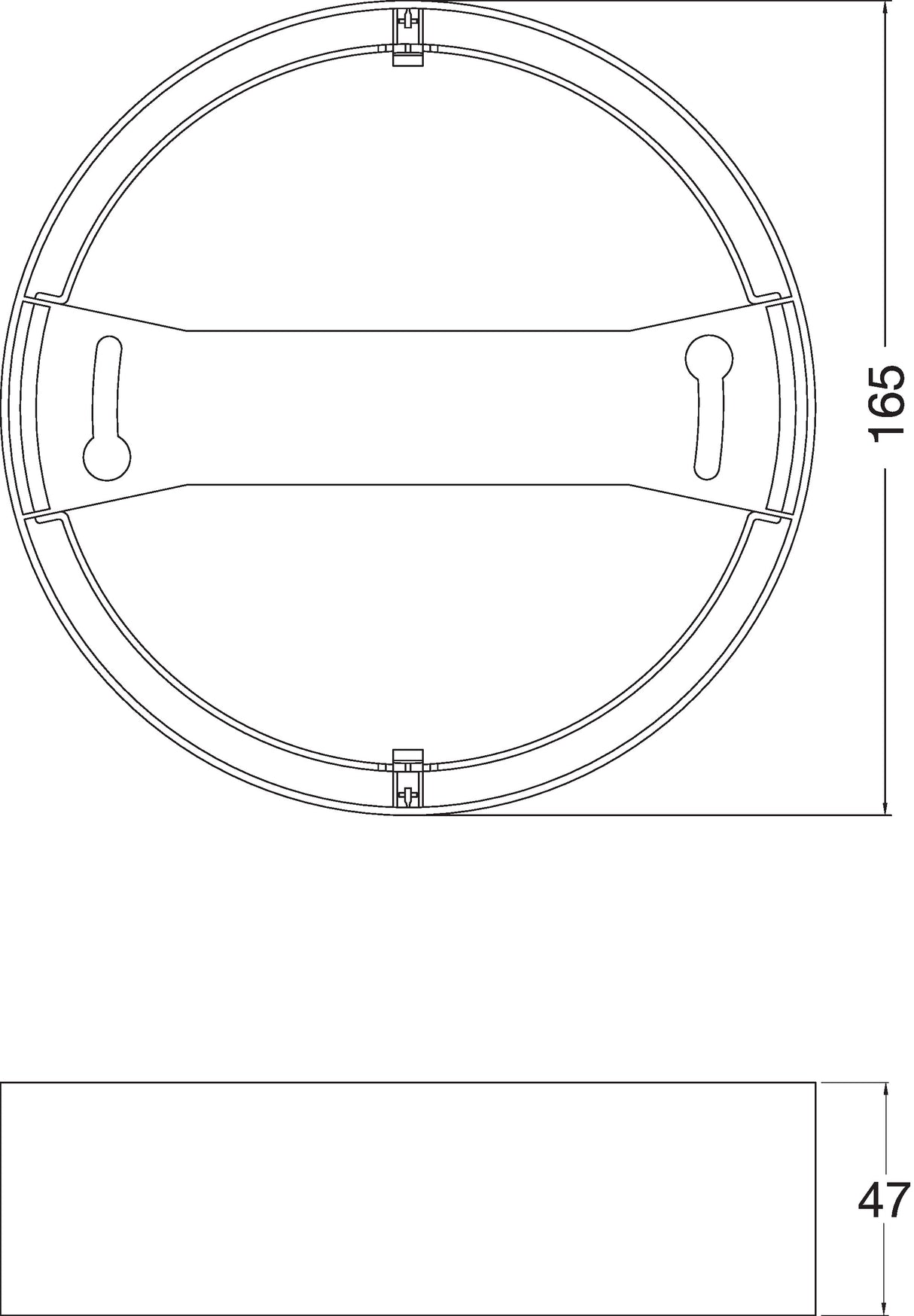 LEDVANCE Einbaurahmen sw Kst 165mm DL SLIM FRAME DN DN 165 BK H47mm