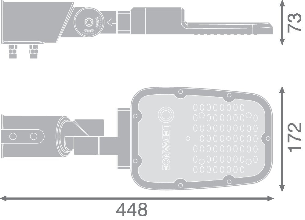 LEDVANCE LED-Aufsatzleuchte 30W 60mm gr SL AREA SPD SM V 30W 727 RV20ST GY 2700K