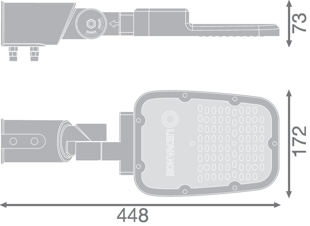 LEDVANCE LED-Aufsatzleuchte 45W 60mm gr SL AREA SPD SM V 45W 765 RV20ST GY 6500K