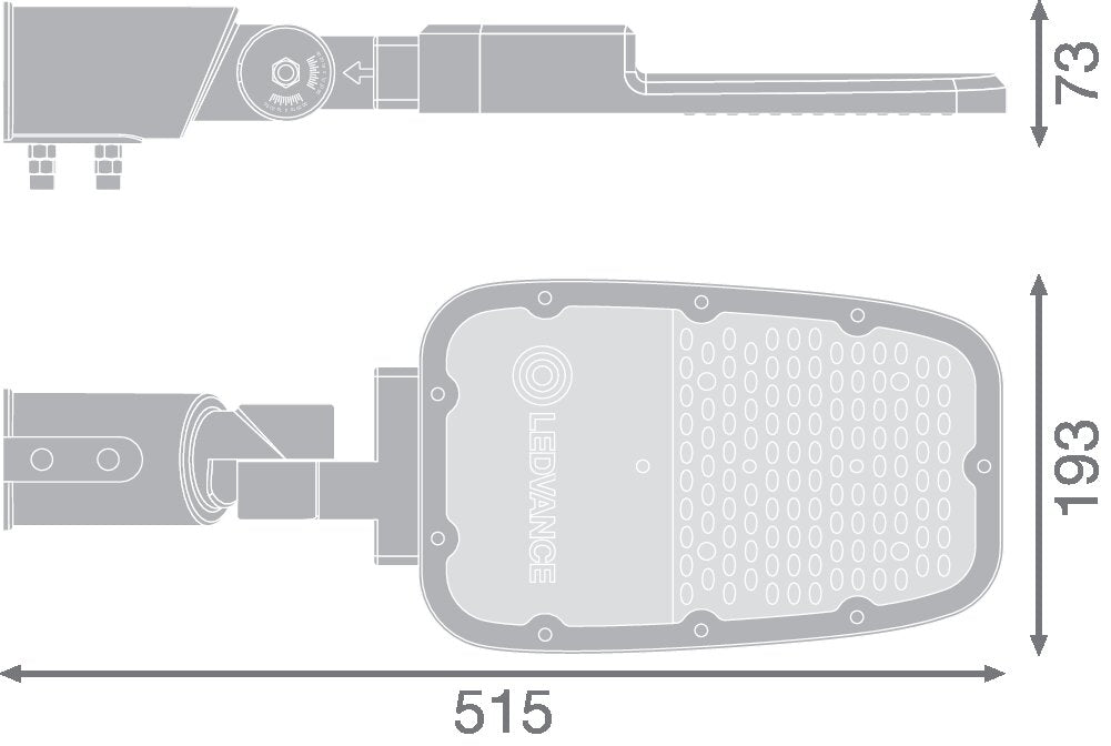 LEDVANCE LED-Aufsatzleuchte 65W 60mm gr SL AREA SPD MD V 65W 727 RV20ST GY 2700K