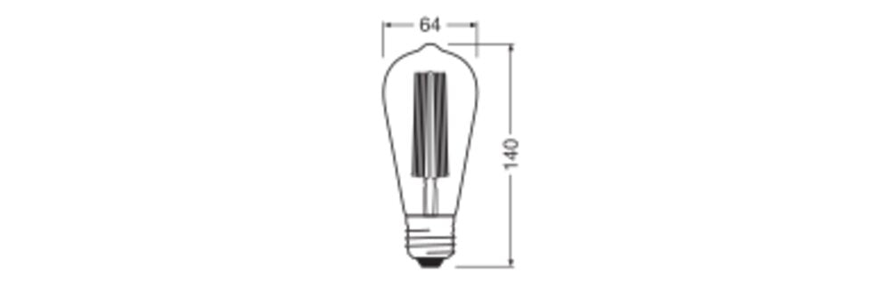OSRAM LED-Lampe FM E27 8,8W 2200K go F Vintage 1906 Edison 60 Fil DIM 8.8W 806l