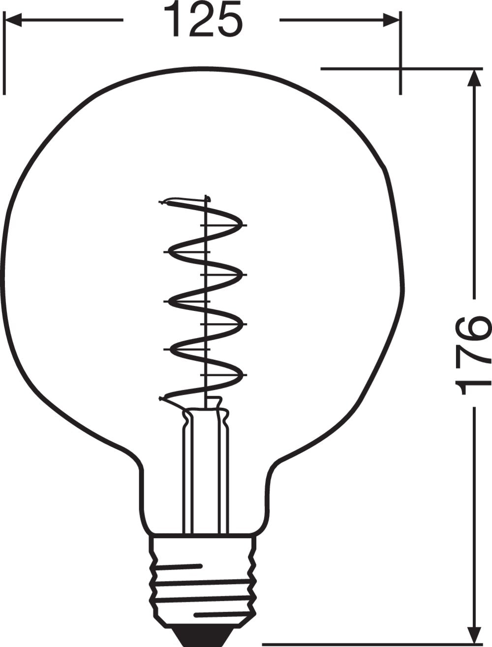 OSRAM LED-Lampe FM E27 4,5W 1600K ws G Vintage 1906 1906 Globe ET 124 18 Fil DI
