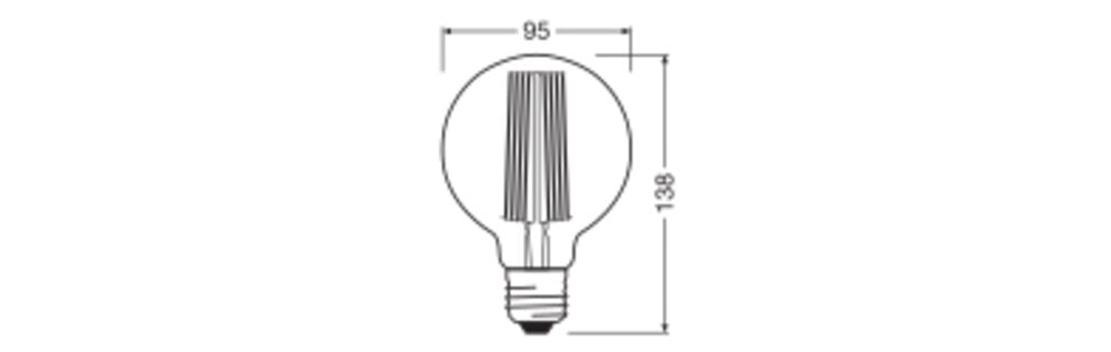 OSRAM LED-Kugellampe FM E27 G95 8,8W ws Vintage 1906 1906 Globe 95 60 Fil DIM 8.