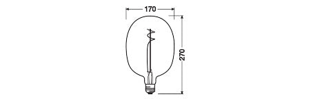 OSRAM LED-Lampe FM E27 4,8W 2700K ws G Vintage 1906 1906 Ballon 30 Fil DIM 4.8W