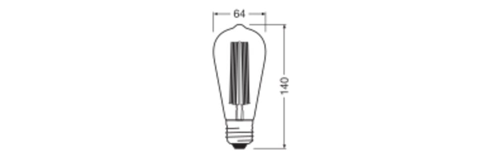 OSRAM LED-Lampe FM E27 11W 1800K ws G kl Vintage 1906 Edison 42 Fil DIM 11W 500lm