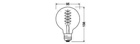 OSRAM LED-Kugellampe FM E27 G95 7,8W ws Vintage 1906 1906 Globe 95 30 Fil DIM 7.