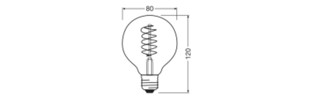 OSRAM LED-Kugellampe FM E27 4,8W 2200K F Vintage 1906 Globe 80 37 Fil DIM 4. go