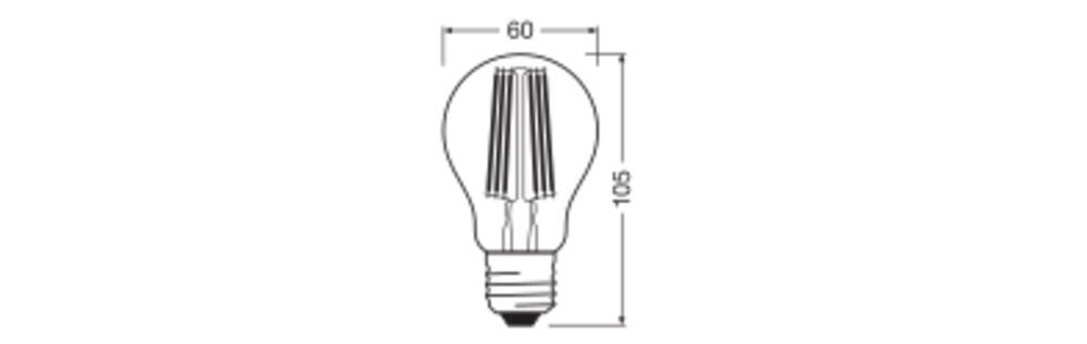LEDVANCE LED-Lampe FM E27 A75 5,7W 2700K LED Classic A 75 Fil DIM EE B S 5.7 ws