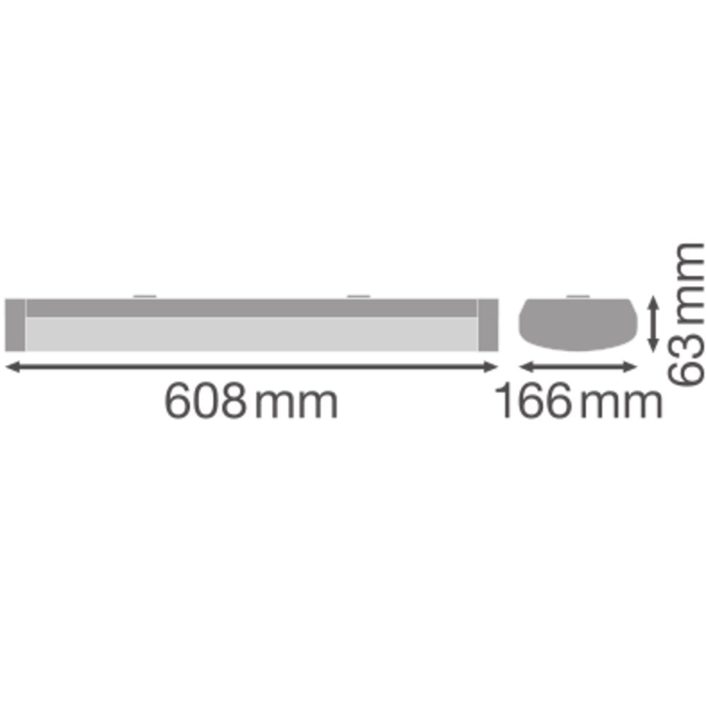 LEDVANCE LED-Wannenleuchte 18W 4000K ws LN SF IP44 DALI 600 P 18W 840 WT 2466lm