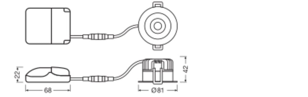 OSRAM-LEDVANCE LED-Einbaustrahler 8W ws SPOT FIX SP FIX P 8W 940 PS DIM IP44 WT