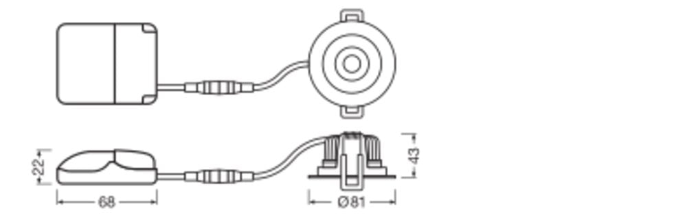 OSRAM-LEDVANCE LED-Einbaustrahler 8W sw SPOT ADJUST SP ADJ P 8W 930 PS DIM IP20