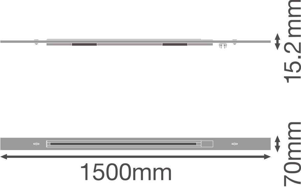 OSRAM-LEDVANCE Tragprofil ws Alu L1500mm TruSys FLEX SPOT TRACK 1500 WT H15,2mm