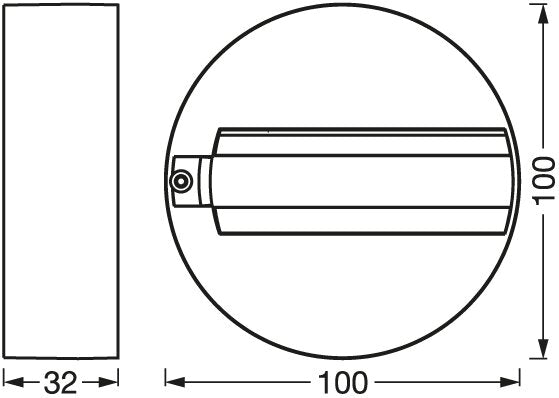 LEDVANCE Leuchtenanschlussadapter sw Tracklight Round Base Black 100mm