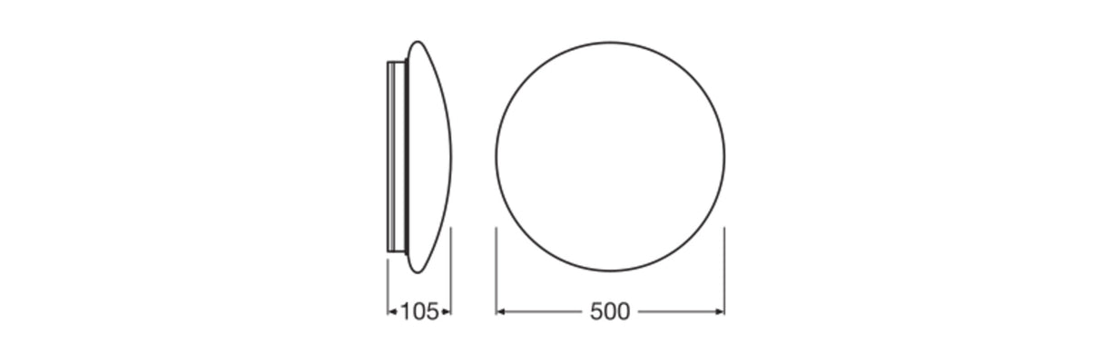 LEDVANCE LED-Anbauleuchte 42W 4000K ws SF CIRC 500 ZB V 42W 840 IP44 3500lm