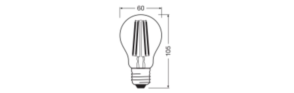 LEDVANCE LED-Lampe FM E27 A75 5W 3000K A LED Classic A 75 Filament EE A S 5W ws