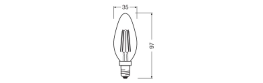 OSRAM LED-Kerzenlampe FM E14 B35 4W ws E LED Superstar Plus ClaB 40 Fil Acti 4000