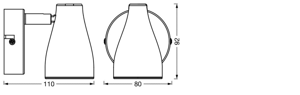 LEDVANCE LED-Anbauleuchte 4,3W 2700K sw LED Spot Pear 1 x 4.3W 2700K GU10 210lm