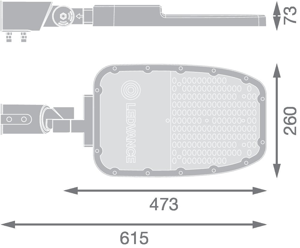 LEDVANCE LED-Aufsatzleuchte 120W 60mm gr SL AREA SPD LA V 120W 765 RV35ST GY 6500