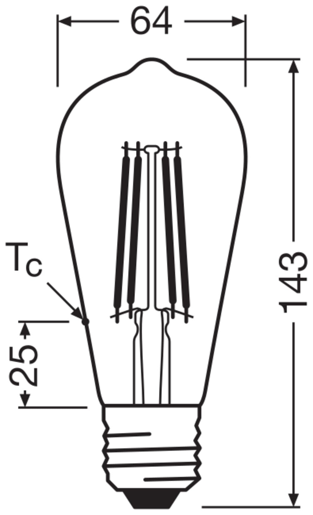 OSRAM LED-Lampe FM E27 A60 7,2W 2400K go Vintage 1906 Edison 60 Fil DIM 7.2W 806l
