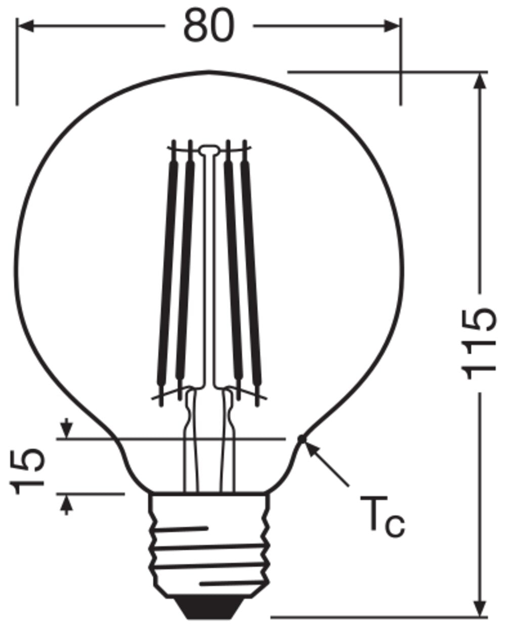 OSRAM LED-Kugellampe FM E27 G80 7,2W go Vintage 1906 Globe 80 60 Fil DIM 7. 2400