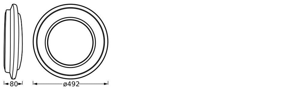 LEDVANCE LED-Anbauleuchte 36W 3000K si Orbis Berlin 490 mm 36W 830 SI 2450lm