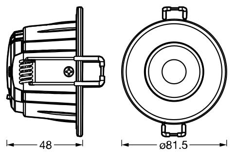 LEDVANCE LED-Einbaustrahler 5,5W Konv ws SP CBO FIX V 5.5W CPS 60DEG IP65 WT 1LED