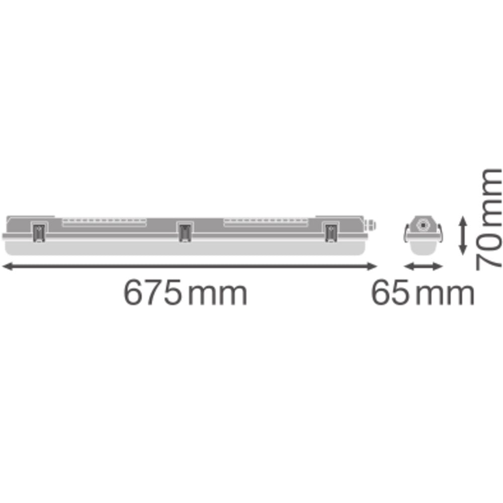 LEDVANCE LED-Feuchtraumleuchte gr DP HOUSING 600 P 1XLAMP MT IP65