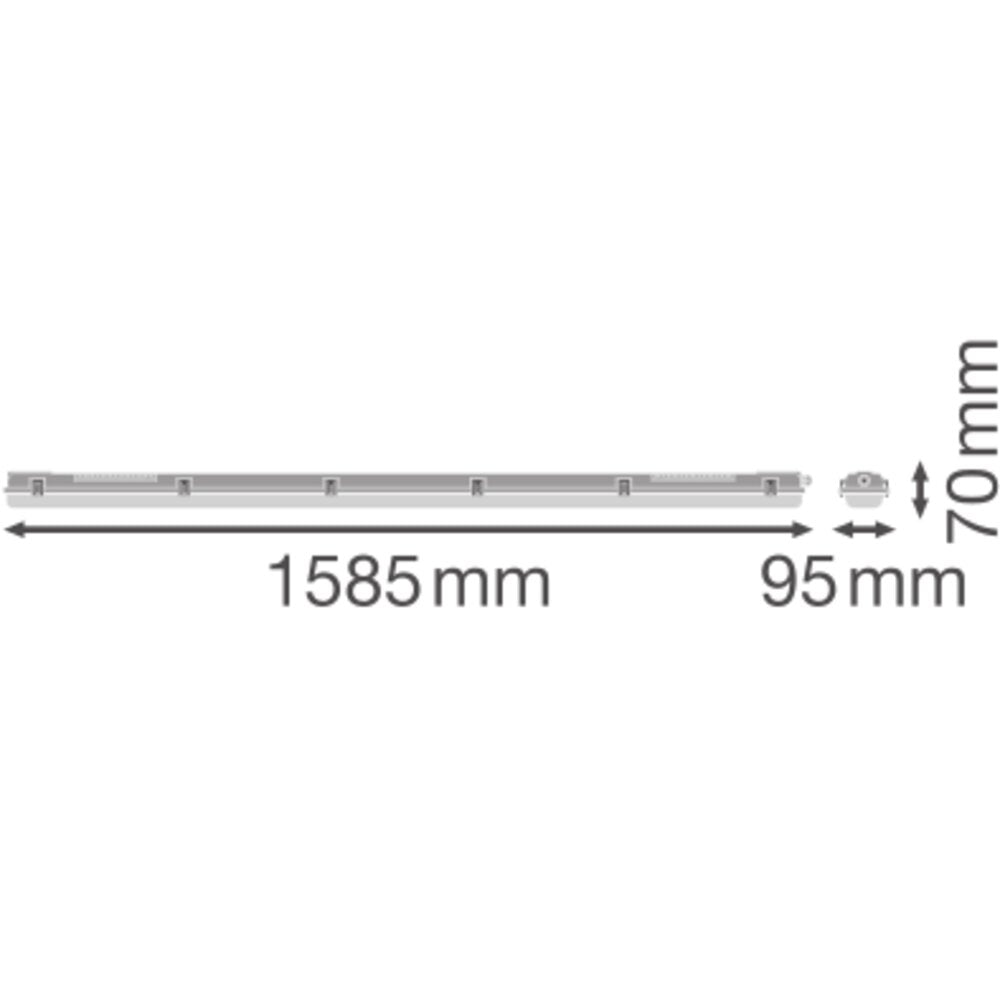 LEDVANCE LED-Feuchtraumleuchte gr DP HOUSING 1500 P 2XLAMP MT IP65