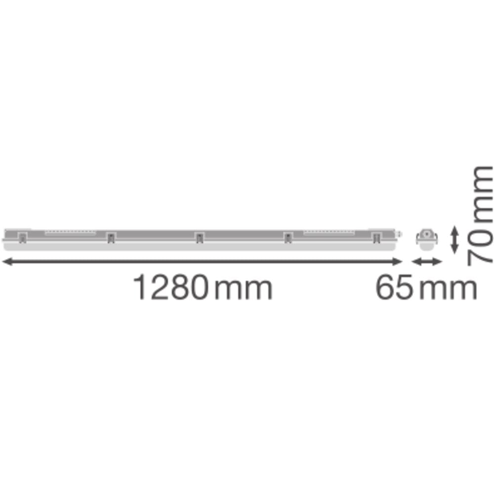 LEDVANCE LED-Feuchtraumleuchte gr DP HOUSING 1200 P 1XLAMP MT IP65