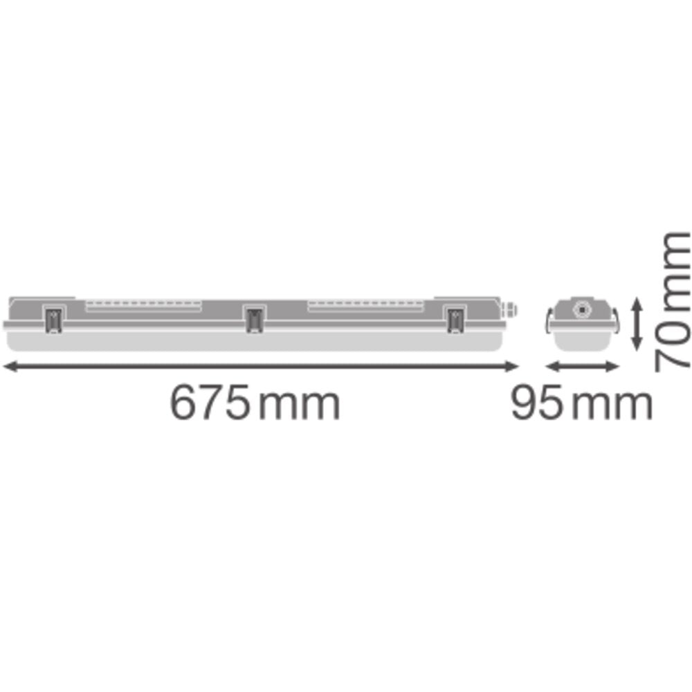LEDVANCE LED-Feuchtraumleuchte gr DP HOUSING 600 P 2XLAMP MT IP65