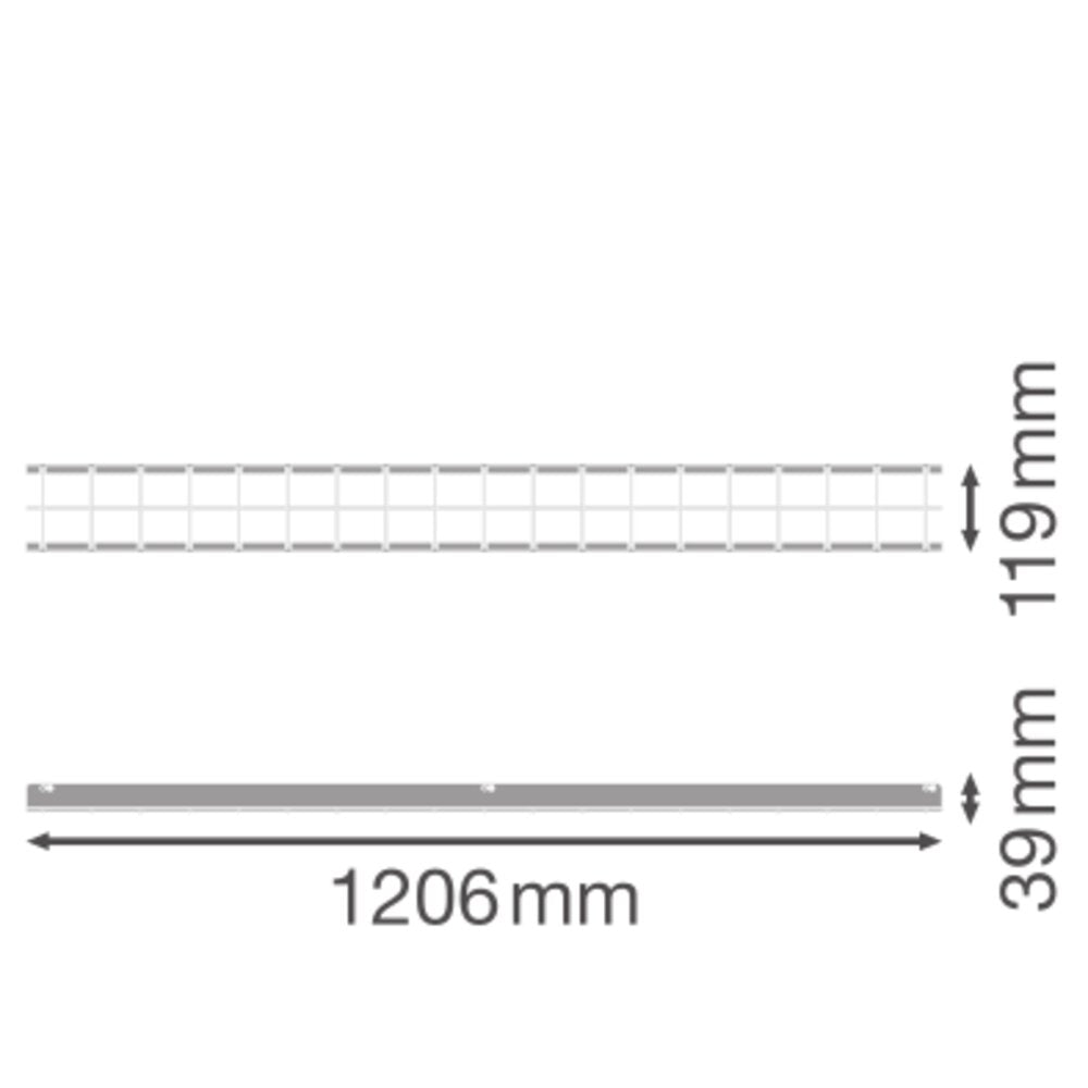 LEDVANCE Abdeckung ws ST L1206mm B119mm LB FLEX 1500 BP COVER H39mm