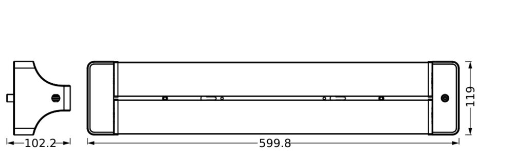 LEDVANCE LED-Deckenanbauleuchte 24W sw OFFICE LINE DOUBLE ROTATABLE 0.6M 2 4000