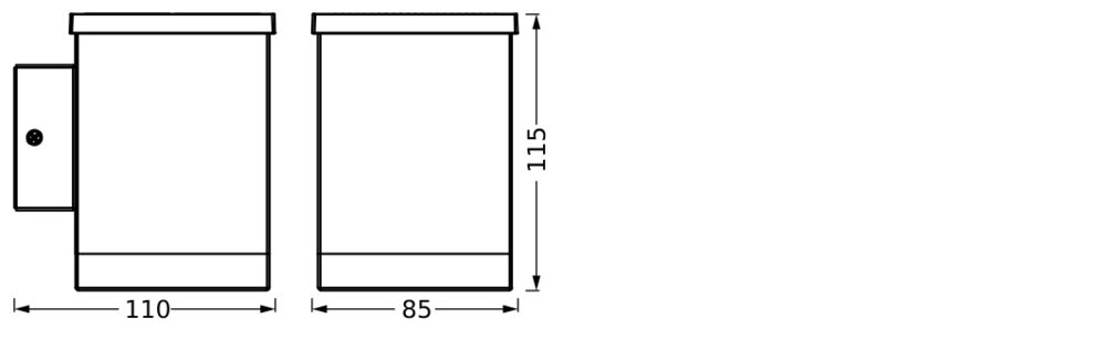 LEDVANCE LED-Wandanbauleuchte 0,5W 3000K Endura Style Solar Wall Quadro Dark 50lm