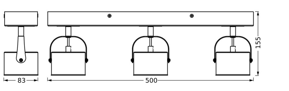 LEDVANCE LED-Deckenanbauleuchte 16,5W si Decor Spot Jupiter Silver 3 Spot 3000K