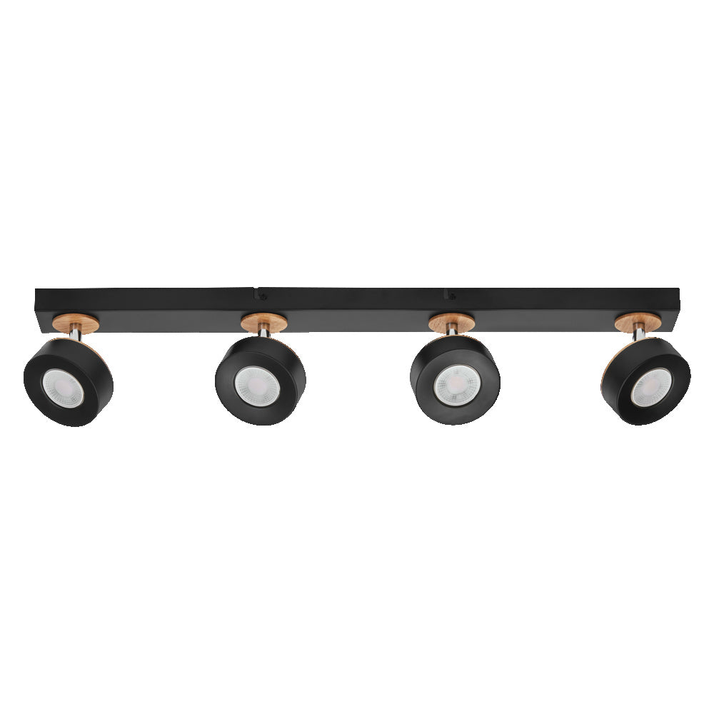 LEDVANCE LED-Deckenanbauleuchte 19,2W sw Decor Spot Pluto Black 4 Spot 3000K