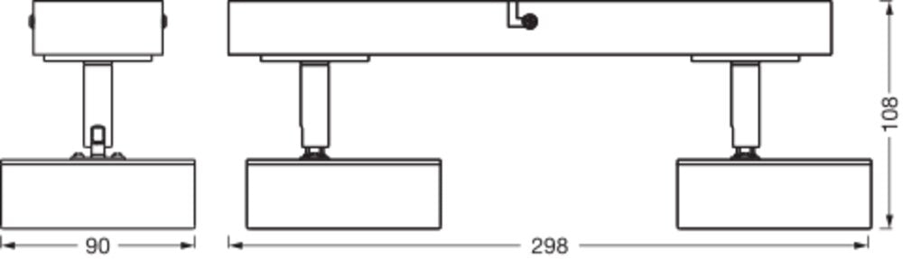 LEDVANCE LED-Deckenanbauleuchte 9,6W sw Decor Spot Pluto Black 2 Spot 3000K