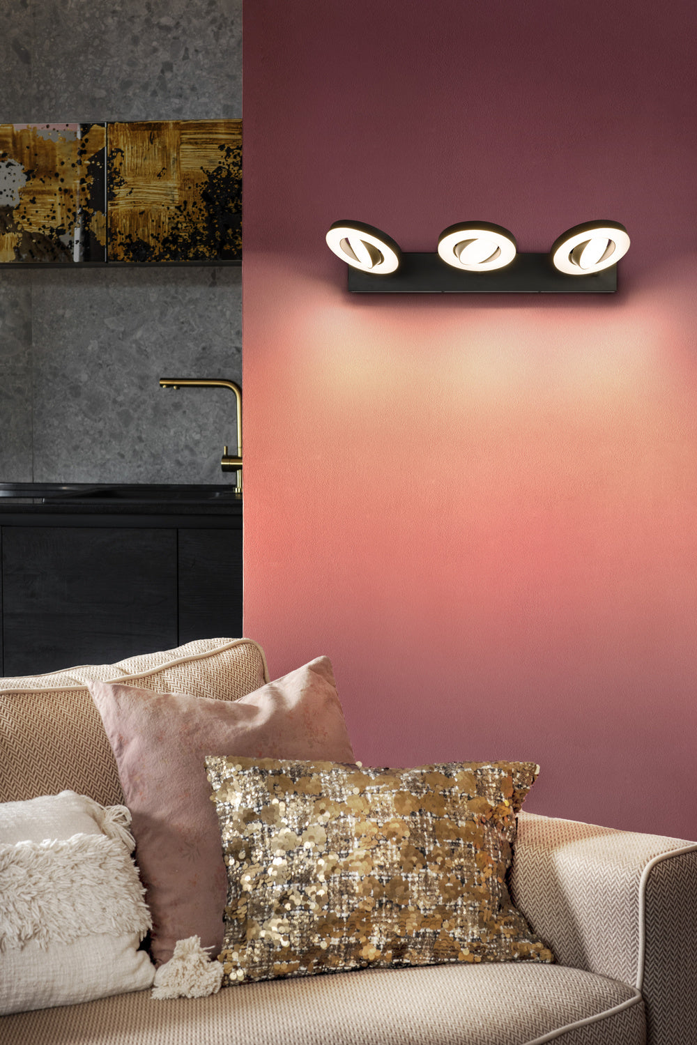 LEDVANCE LED-Deckenanbauleuchte 29W sw Decor Spot Saturn CLICK-CCT Black 3 3000