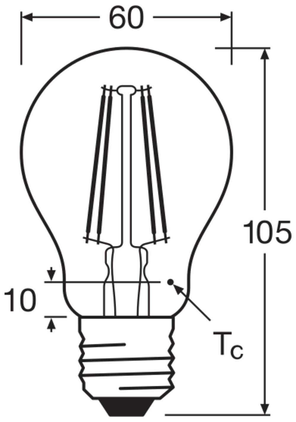 LEDVANCE LED-Lampe FM E27 A60 7,5W 2700K LED Classic A 75 Filament V 7.5W 84 ws