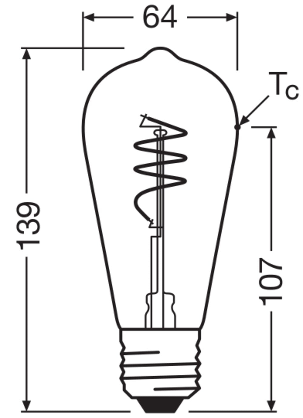 OSRAM LED-Lampe FM E27 A40 3,4W 2700K ws 1906 Edison 40 Spiral Fil 3.4W 827 470lm