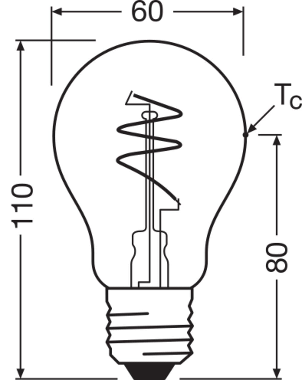 OSRAM LED-Lampe FM E27 A40 4,9W 2700K go 1906 Classic A 40 Spiral Fil DIM 4. 470l