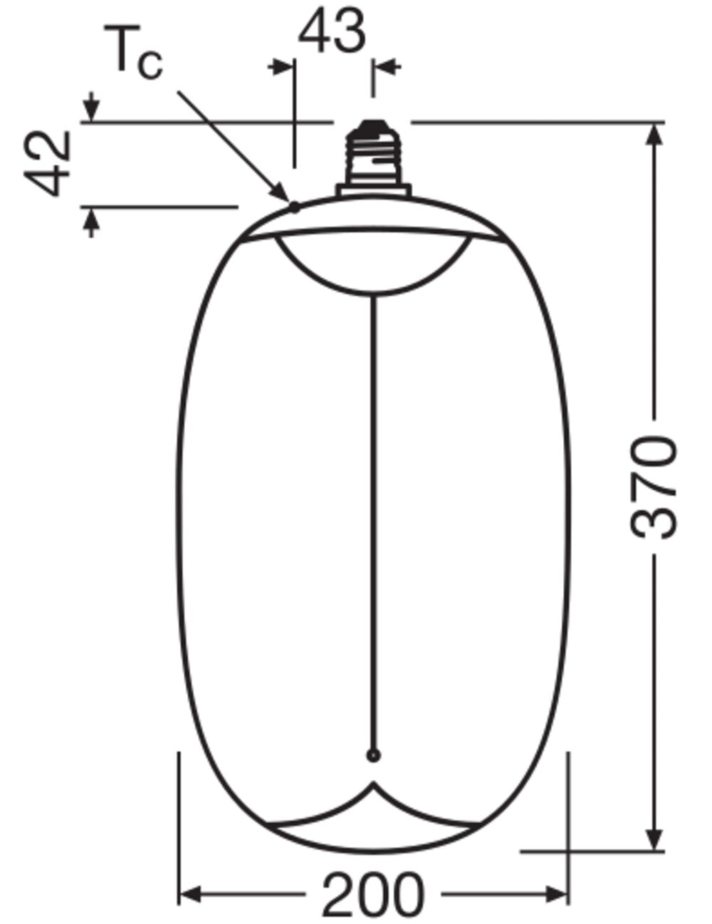 OSRAM LED-Kugellampe FM E27 12W 1800K G 1906 Big Elipse Oval 42 Mag DIM 12W amb