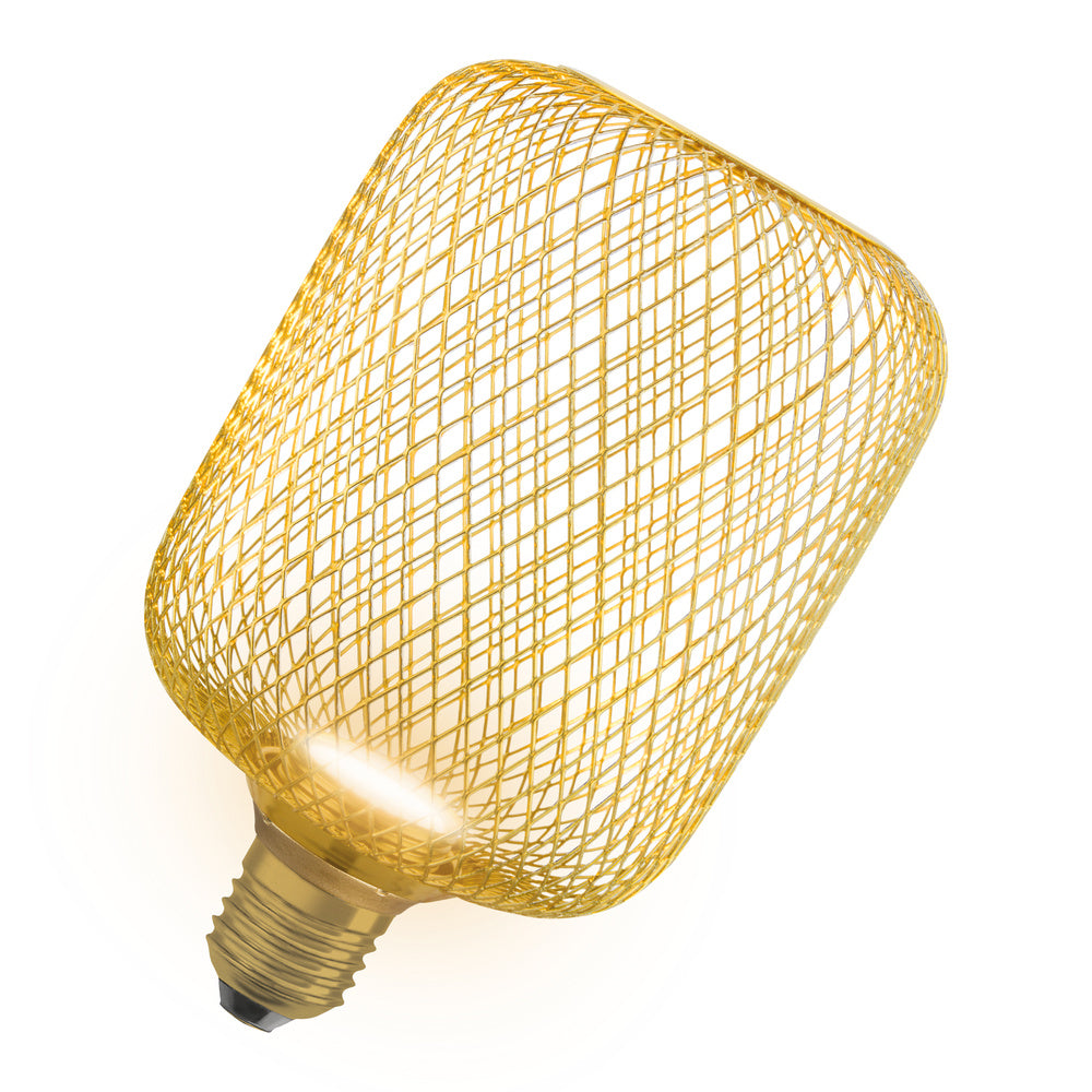 OSRAM LED-Kugellampe E27 3,5W 2700K go F DECOR LED FLAT SQUARE 100 GOLD 3.5W 300l