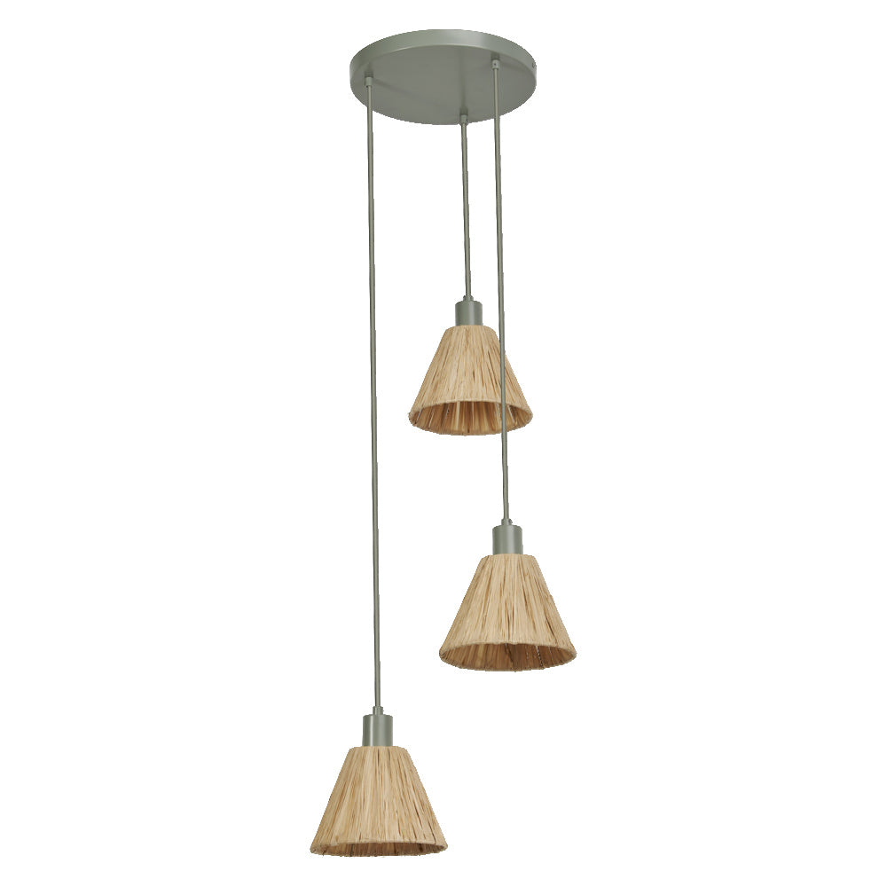OSRAM-LEDVANCE LED-Pendelleuchte 3LEDs Decor Raffia Pendant Plate 3XE27 Gr br