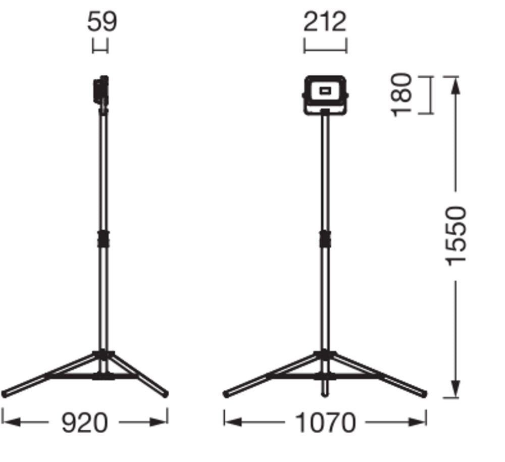 LEDVANCE LED-Bauleuchte 20W 6500K 2000lm LED Worklight Value Tripod Battery IP54
